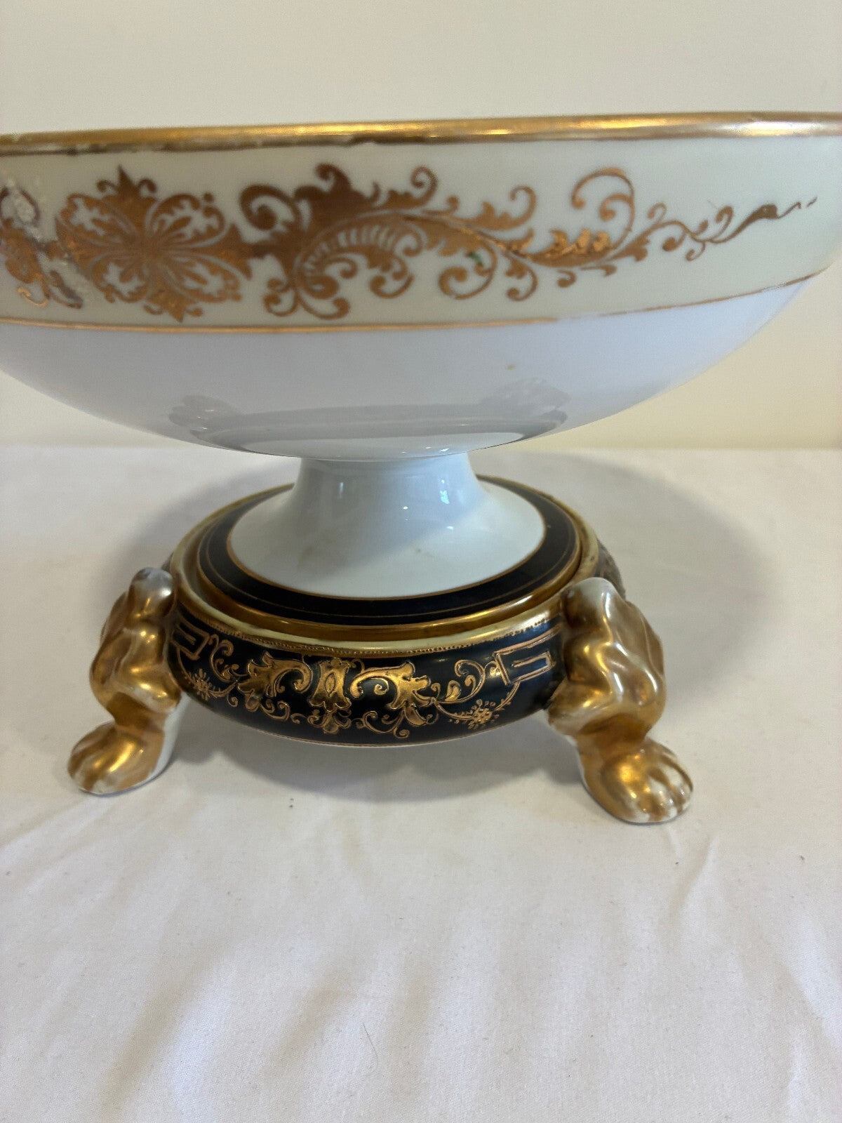 Antique Hand Painted Nippon Two-Piece Centerpiece Bowl | Early 20th Century Bowl