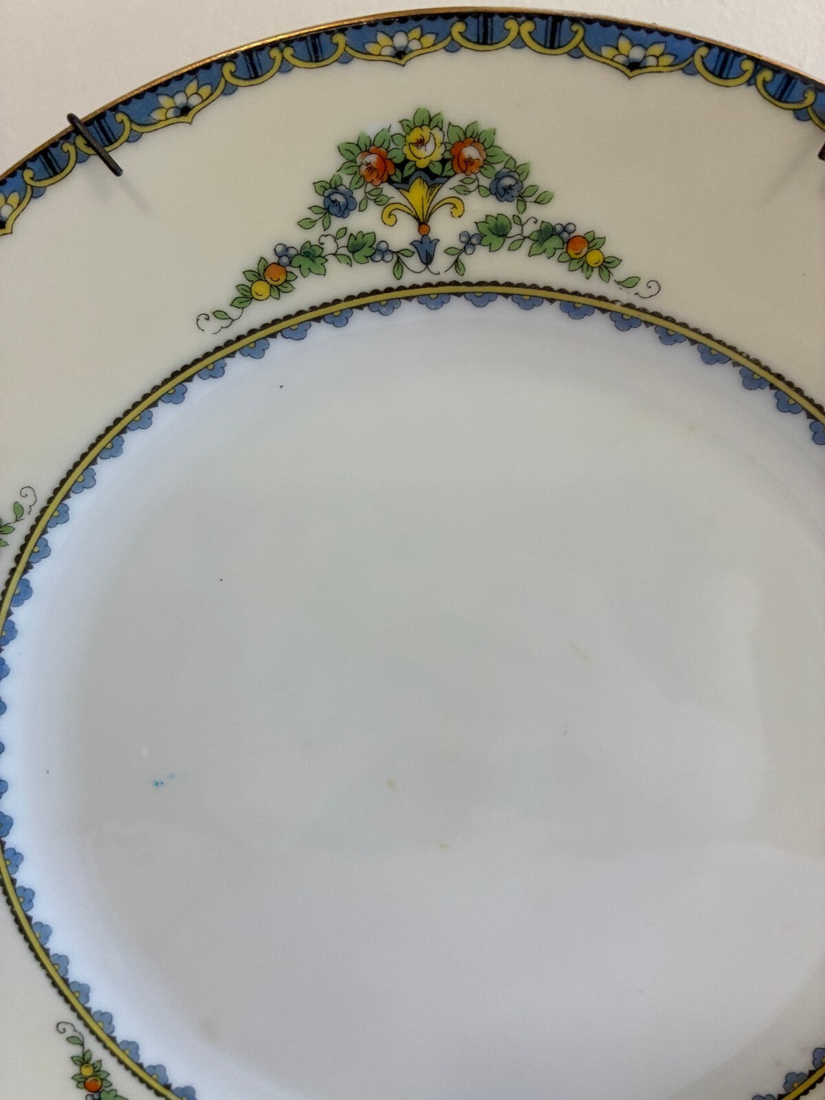 Vintage Noritake Avril Dinner Plate with Plate Hanger, Floral China 9.9", Japan