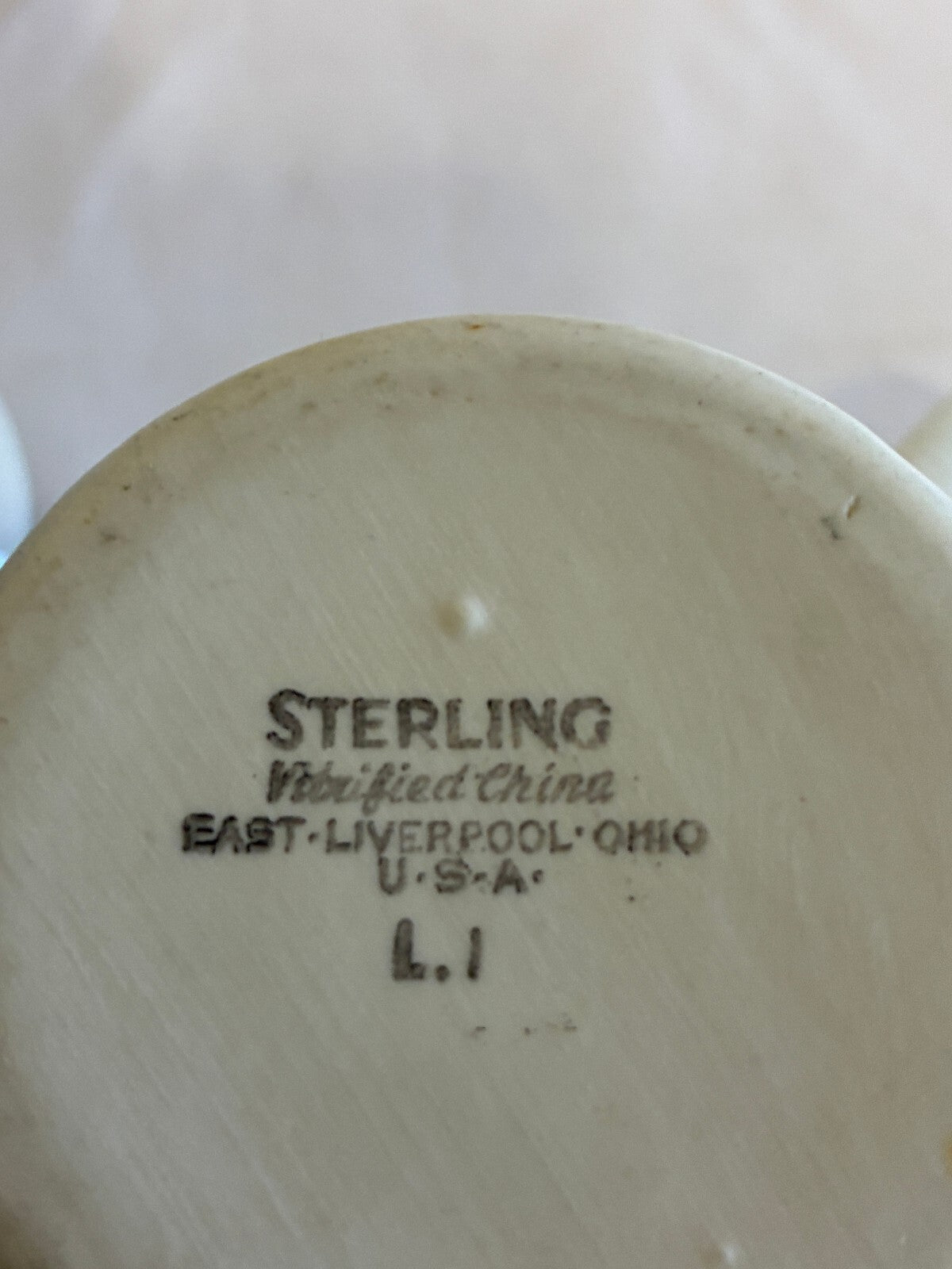 Vintage Sterling China Black Rimmed Pedestal Mugs, Set of 2, Restaurant Ware