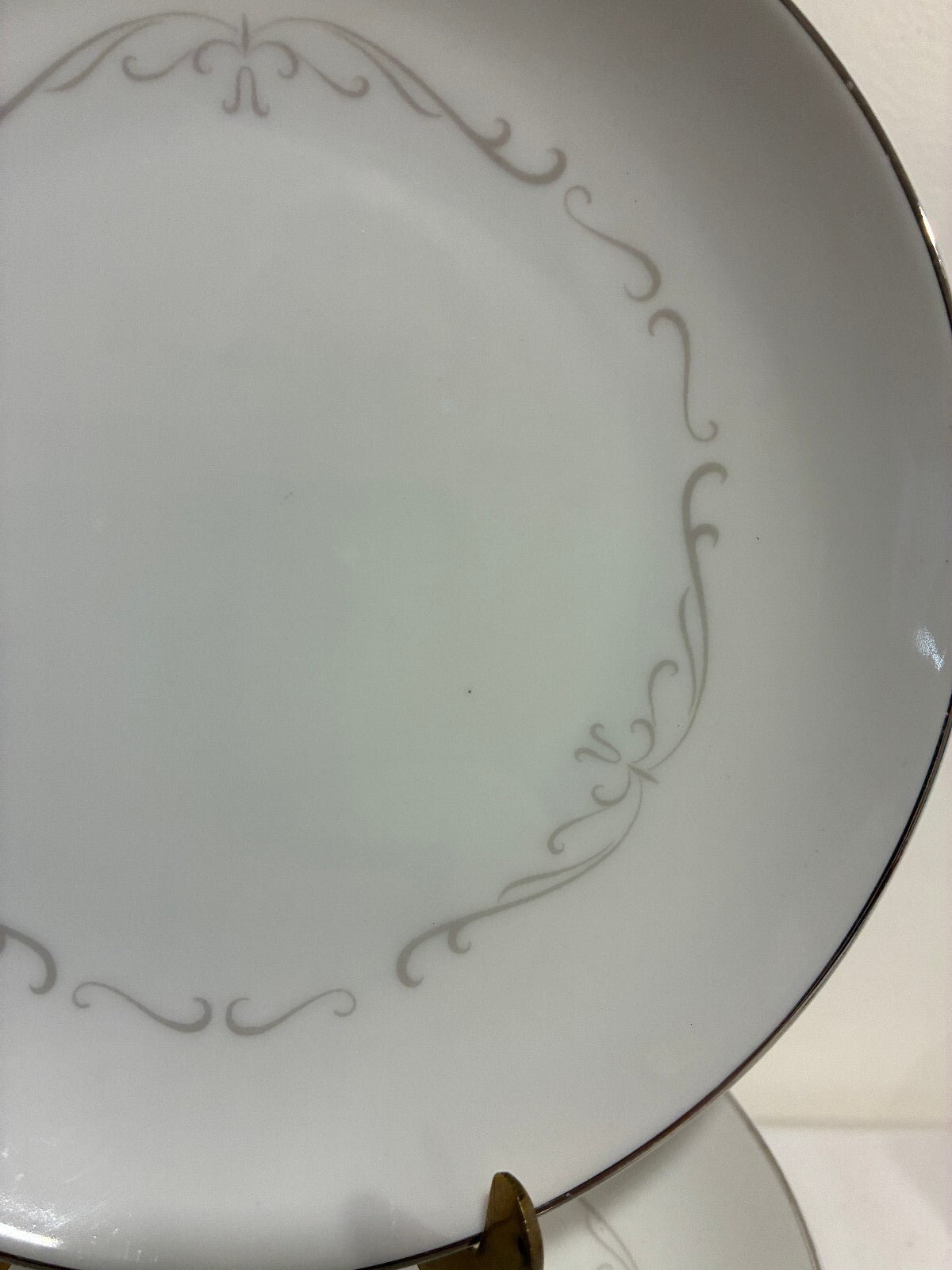 12 Vintage Kimberly Fine China Trianon Bread Plates, Platinum Trim, Japan