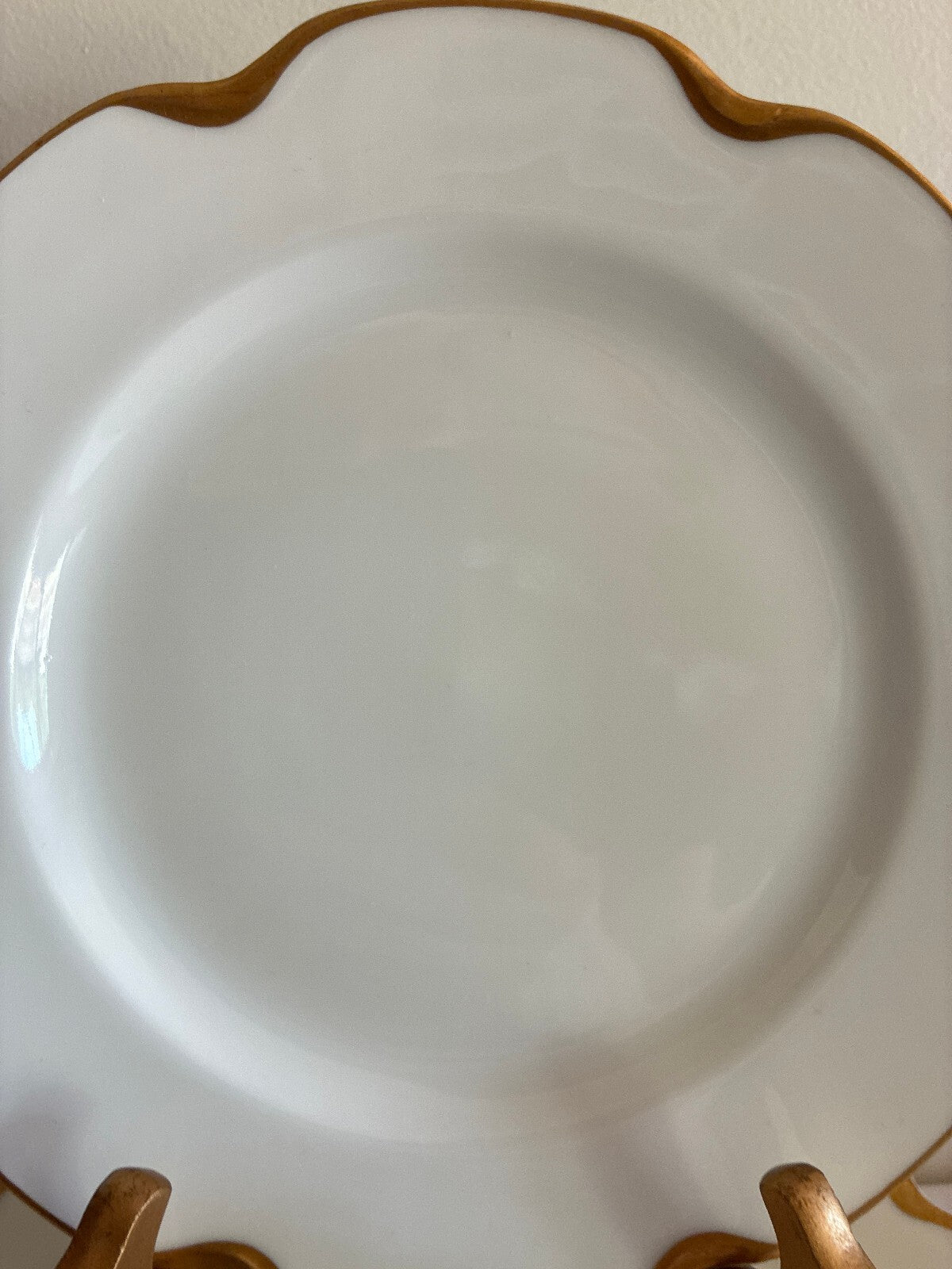 Antique Haviland & Co Limoges Gold Rim Plates Set of 10, 8.6"French Salad Plates