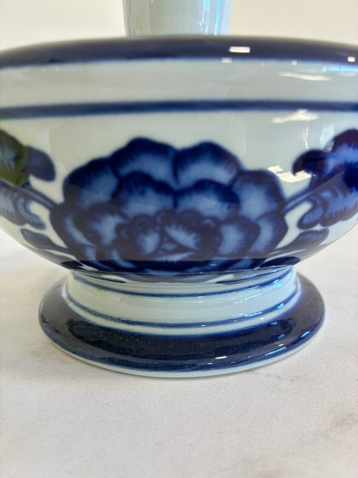 Vintage The Bombay Company Blue and White Lidded Dish, Chinoiserie Trinket Bowl