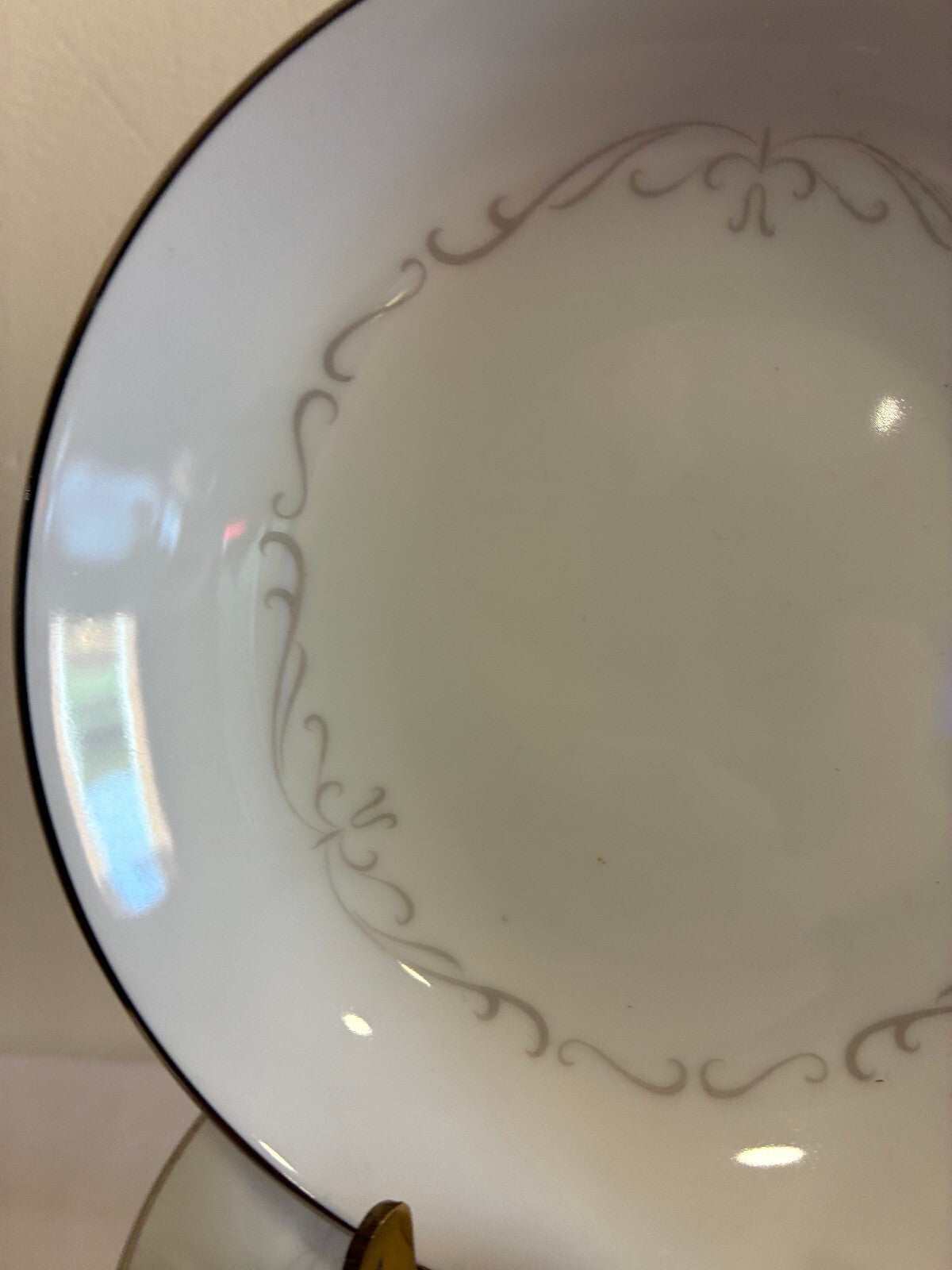 Vintage Kimberly Fine China "Trianon" Bowls Set of 12 | Platinum Scroll Rim