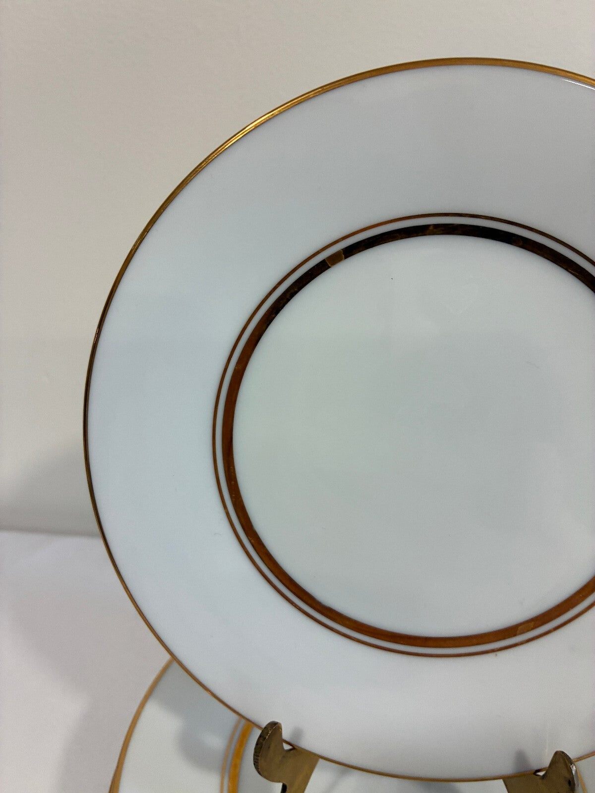 Vintage Noritake Gloria China Plates Set of 8, Gold Rim Dessert Plates, Japan