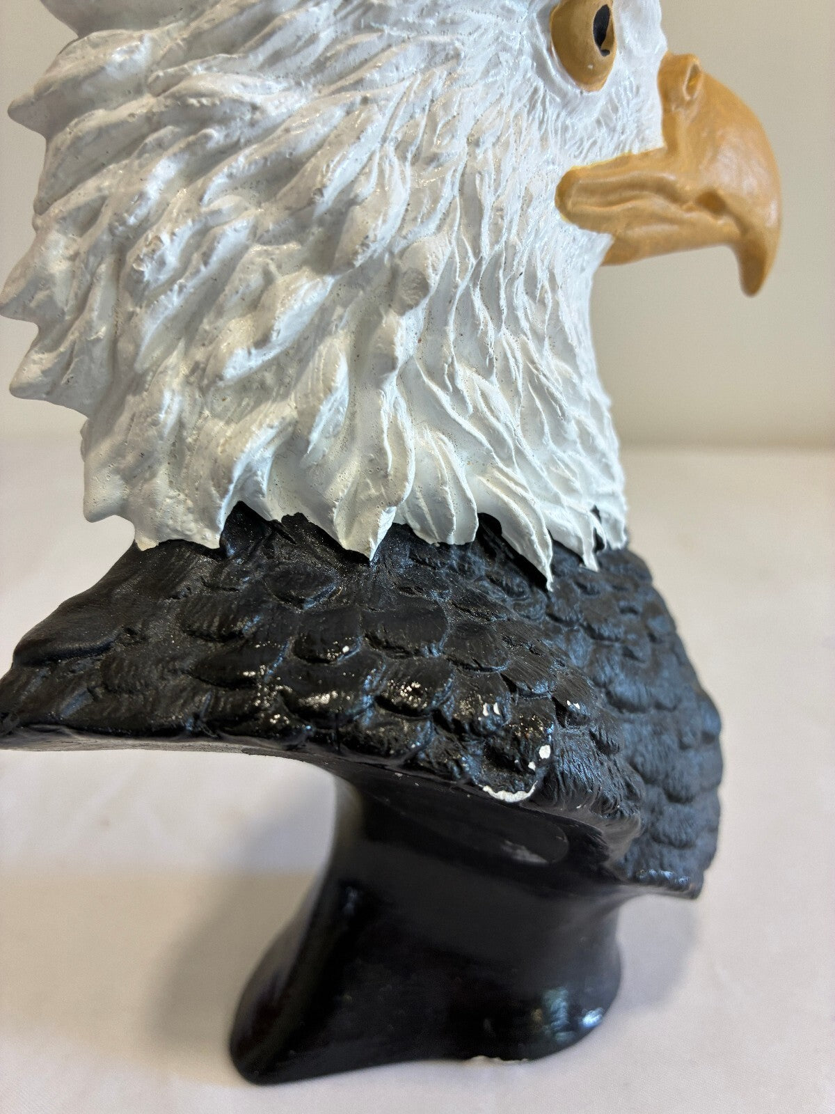 Vintage Ceramic Bald Eagle Bust Sculpture Patriotic Bird Figurine