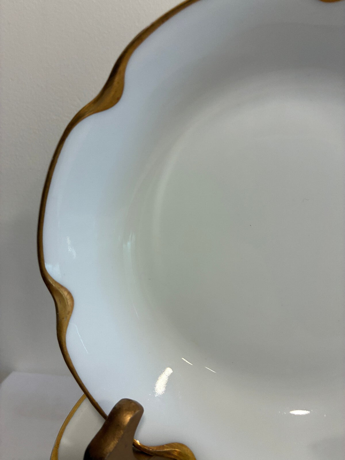Antique Haviland& Co Limoges 7.5" Gold Rim Bowls Set of 7, French Porcelain