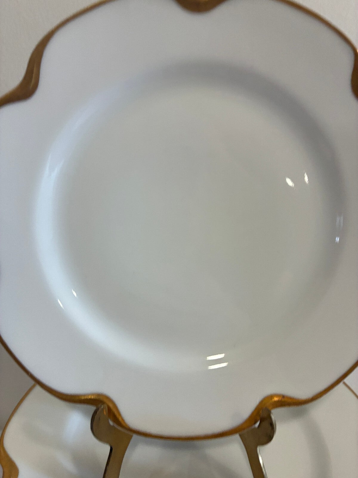 Antique Haviland & Co Limoges Gold Rim 7.5" Plates Set of 11 French Porcelain