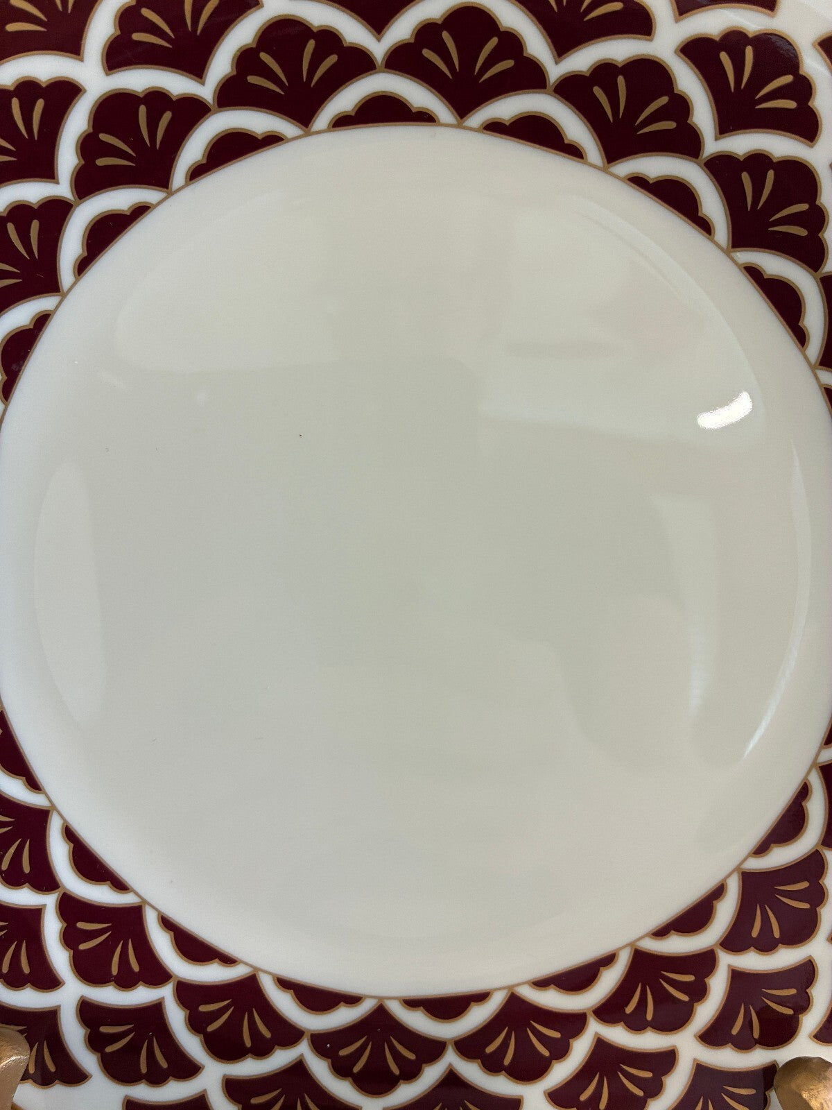 Vintage Pickard Ensemble Fine China Salad Plates, Set of 8, Burgundy & Gold