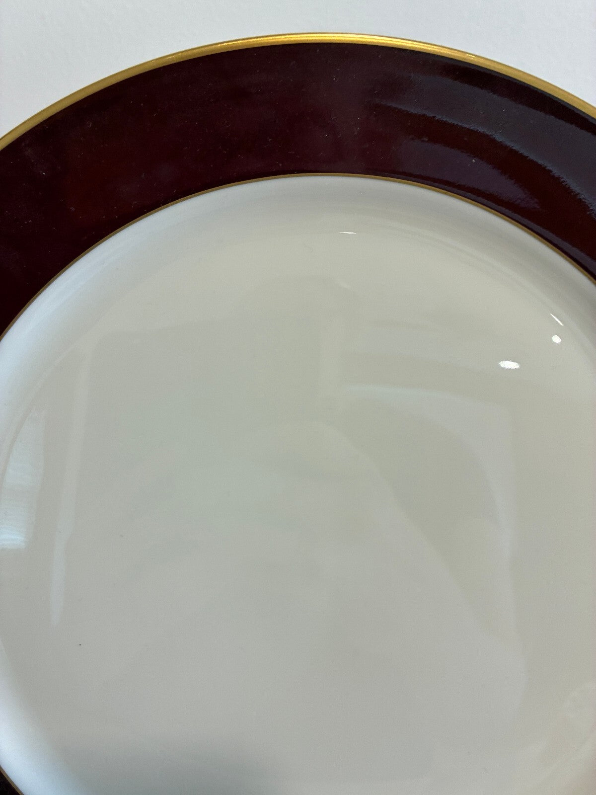 Vintage Pickard Fine China Dinner Plates, Set of 8, Burgundy & Gold