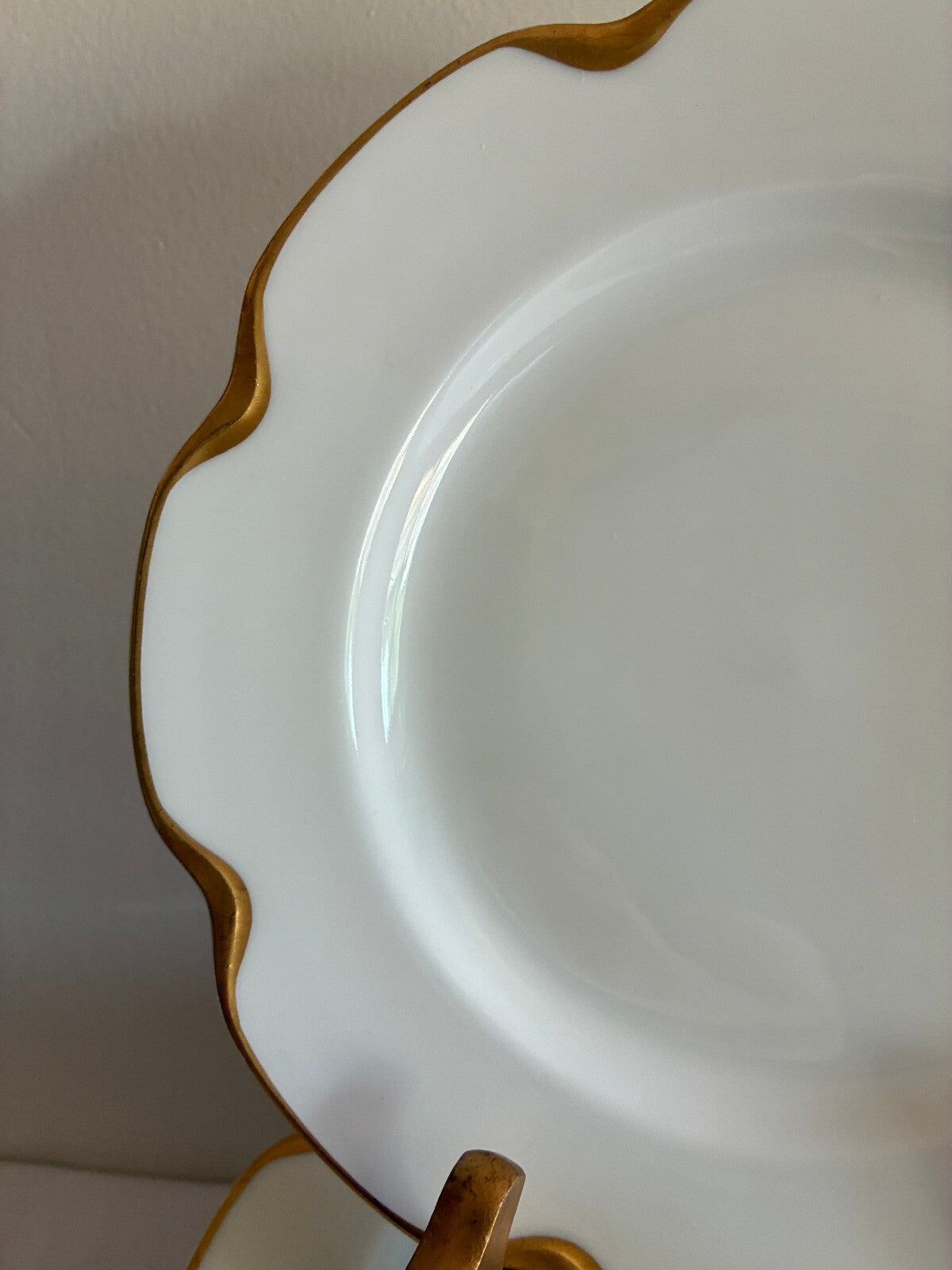 Antique Haviland & Co Limoges Gold Rim Plates Set of 10, 8.6"French Salad Plates