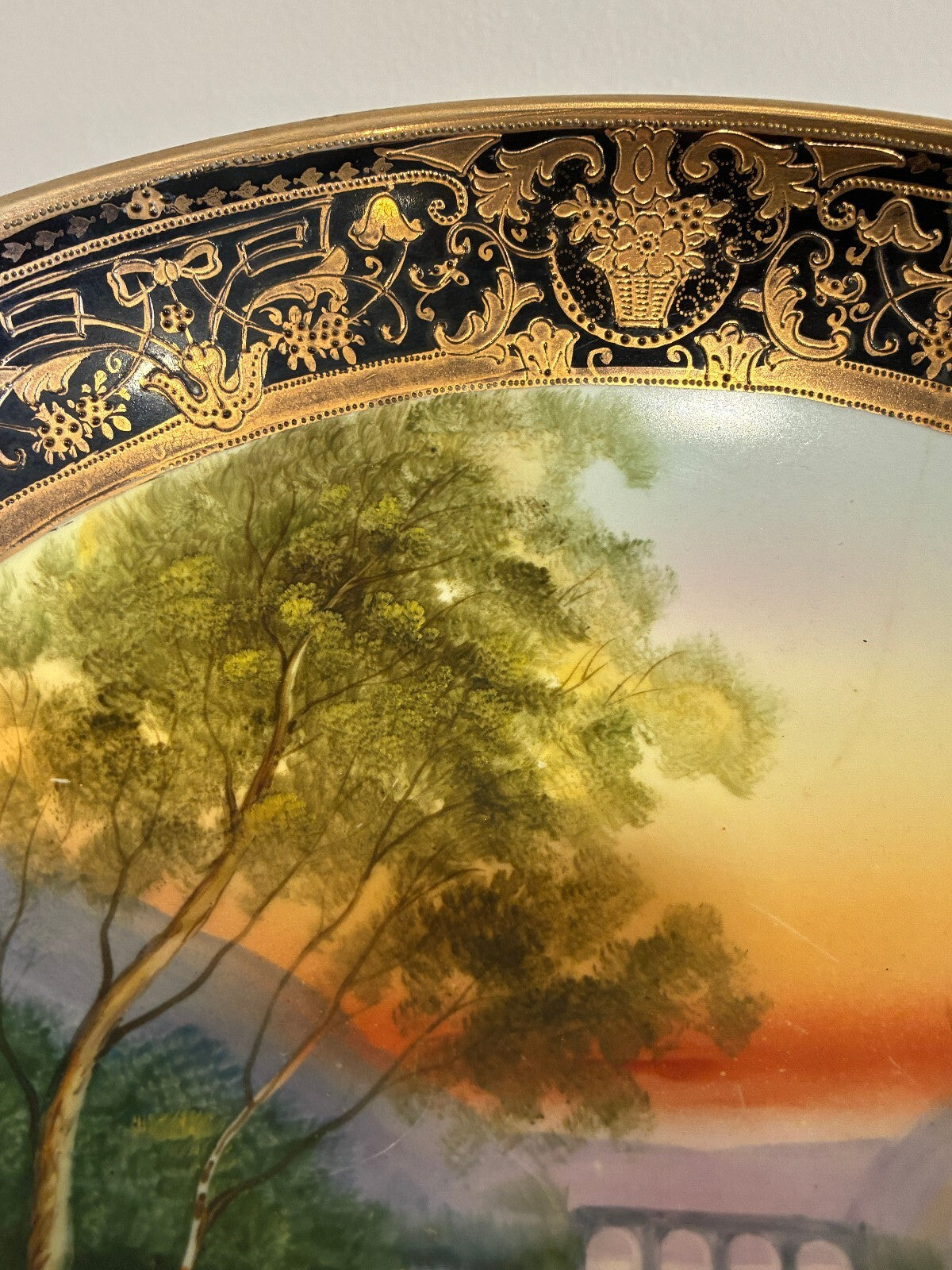 Antique Hand Painted Nippon Two-Piece Centerpiece Bowl | Early 20th Century Bowl