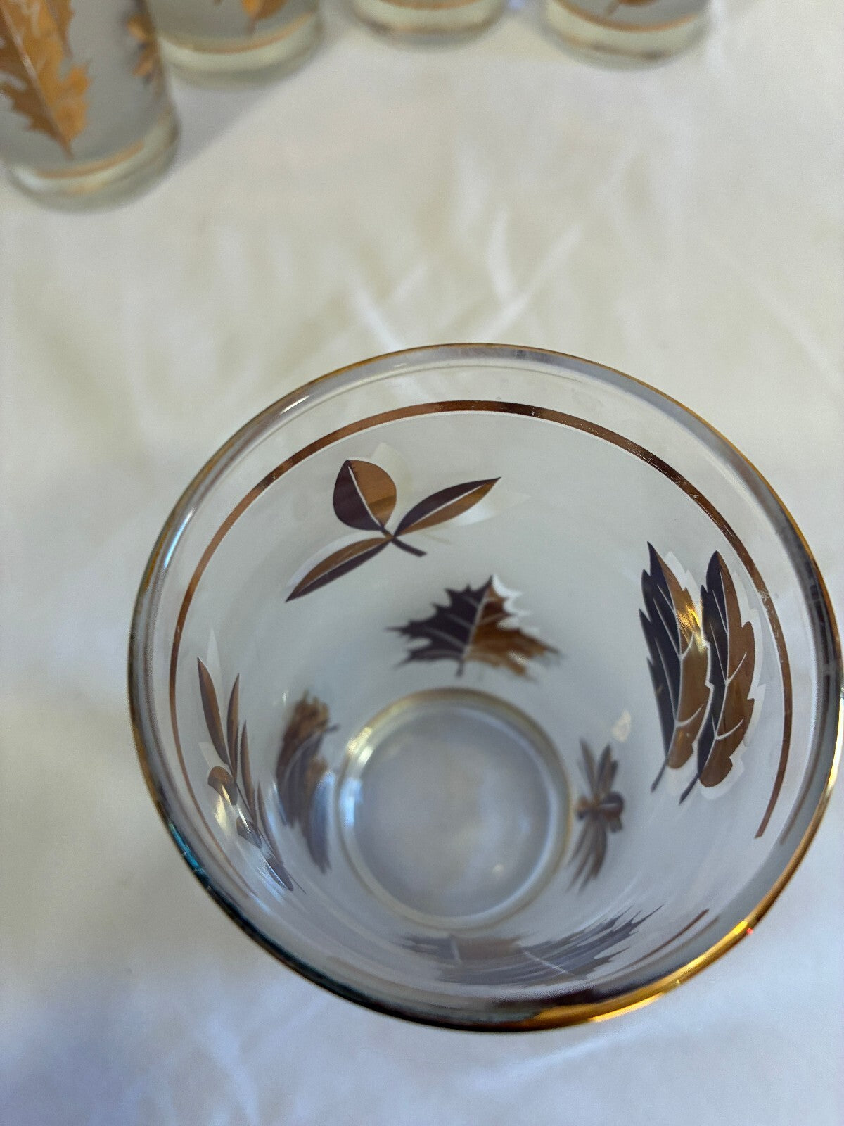 Vintage Libbey Gold Leaf Glasses Set of 5 | Culver Style Tumblers | MCM Barware