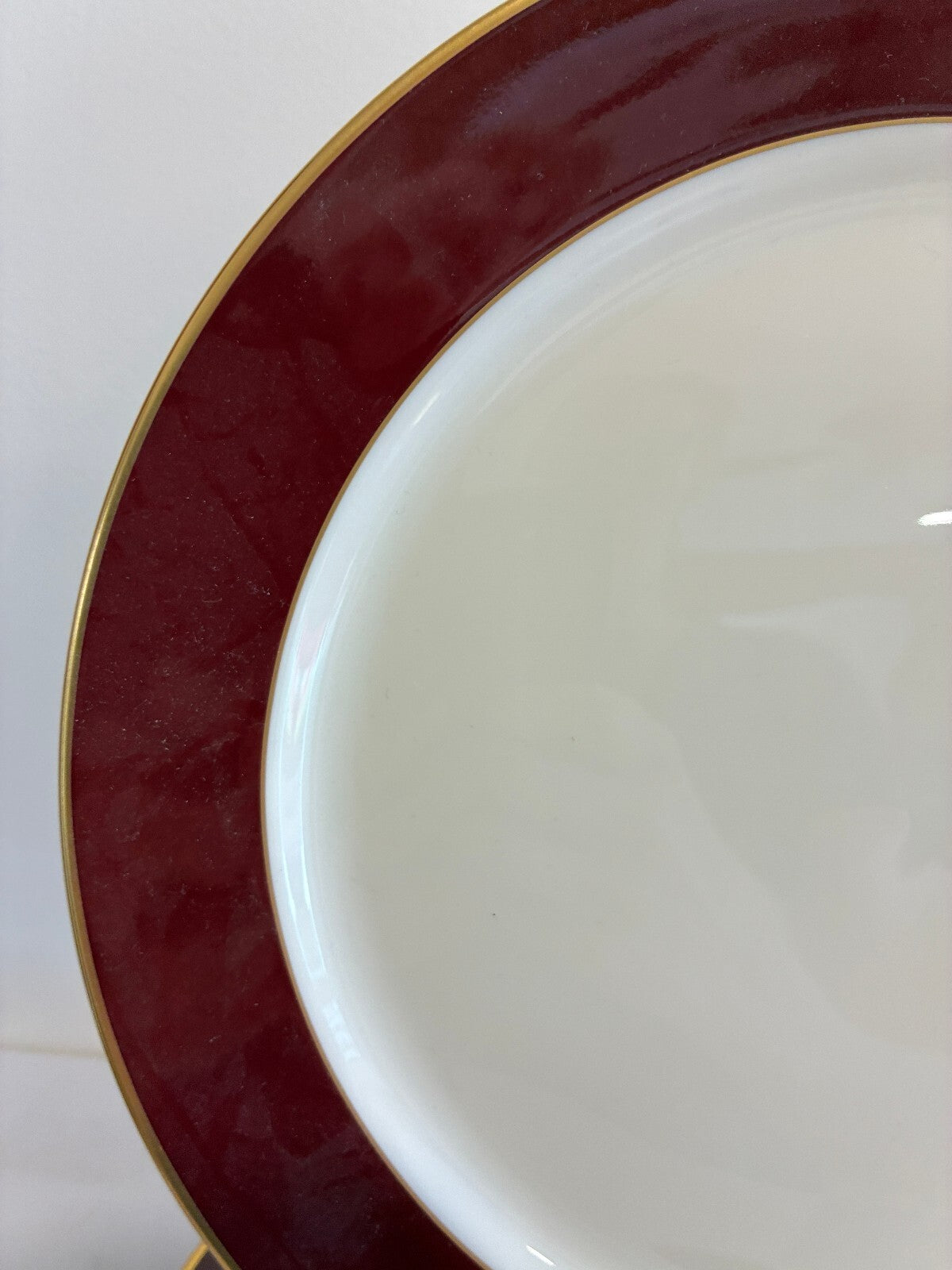 Vintage Pickard Fine China Dinner Plates, Set of 8, Burgundy & Gold