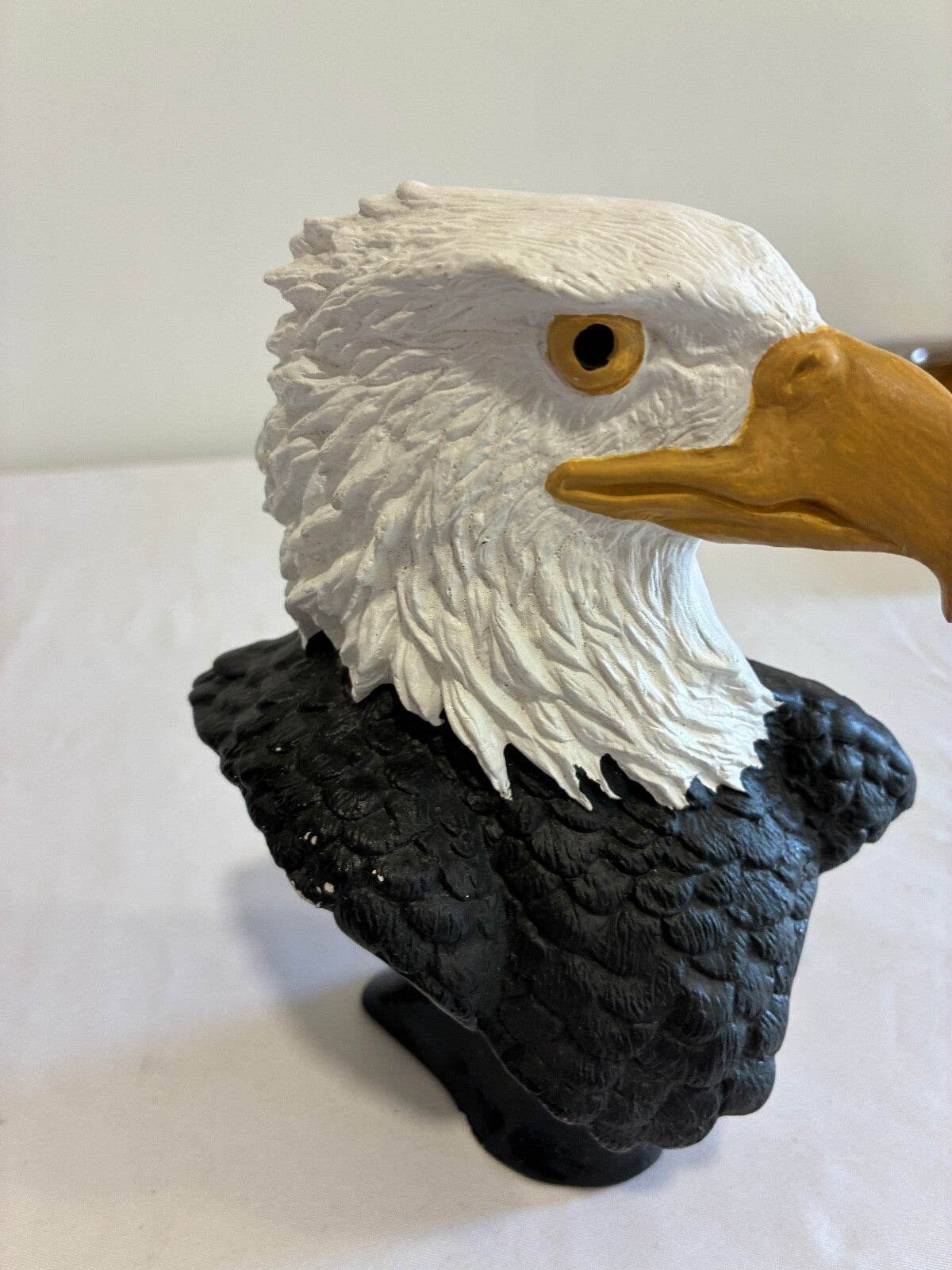 Vintage Ceramic Bald Eagle Bust Sculpture Patriotic Bird Figurine