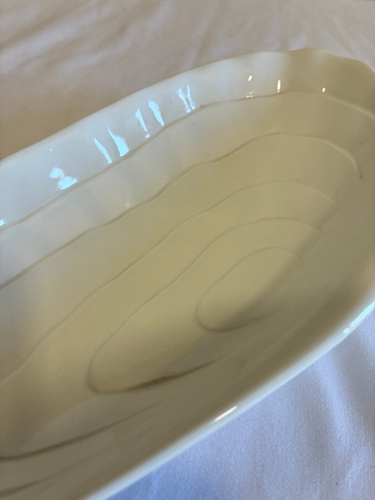 Vintage Este Ceramiche Italy White Oyster Shaped Dish | Italian Pottery