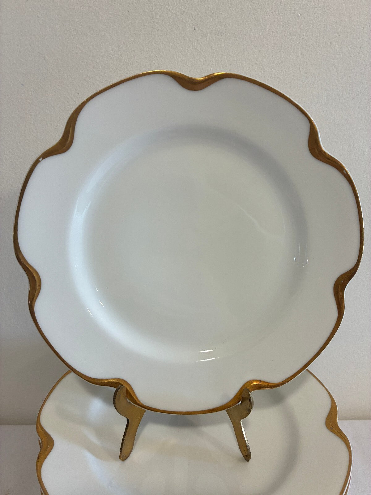 Antique Haviland & Co Limoges Gold Rim 7.5" Plates Set of 11 French Porcelain