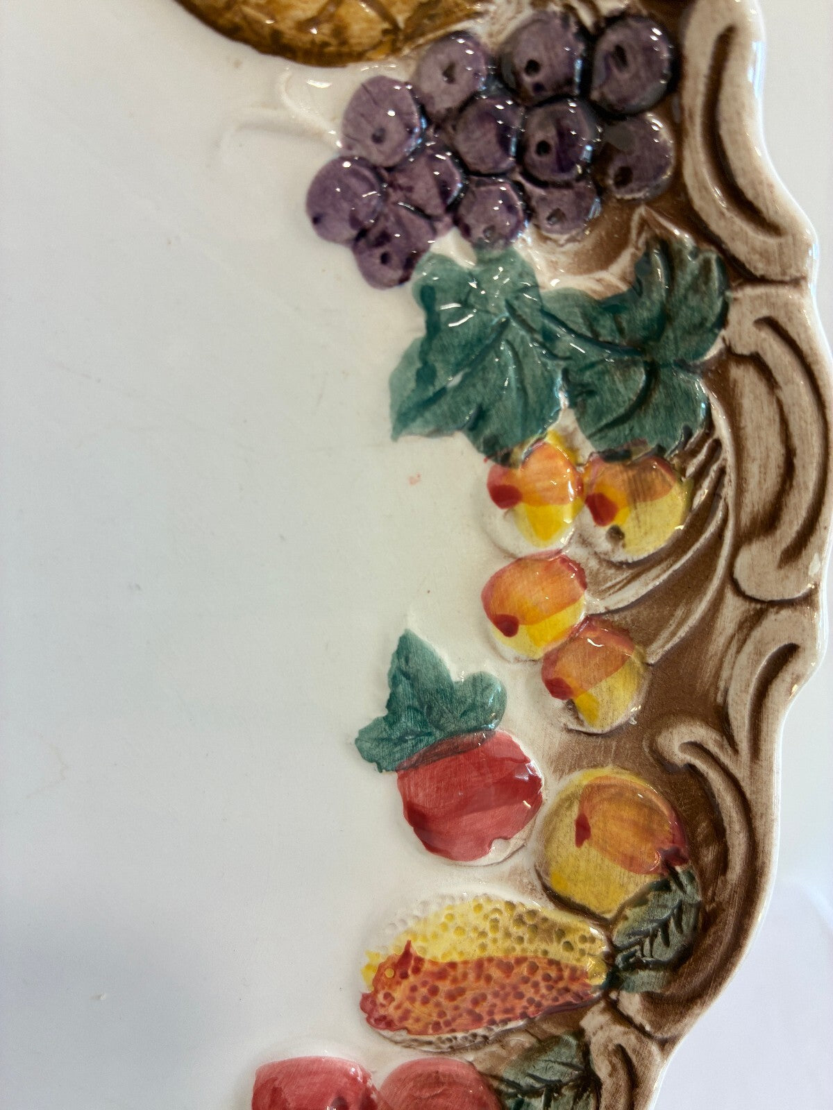 Vintage Lefton Majolica Style Fruit Border Dinner Plates, Set of 6 | Japan
