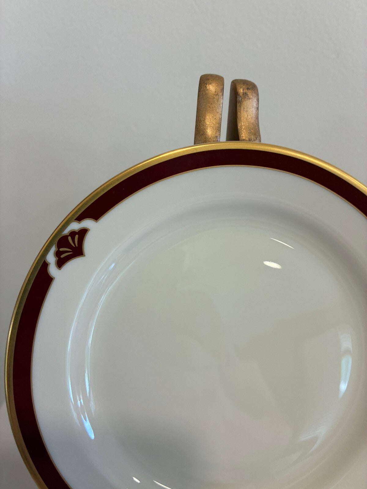 Vintage Pickard Fine China Bread Plates, Set of 8, Burgundy & Gold