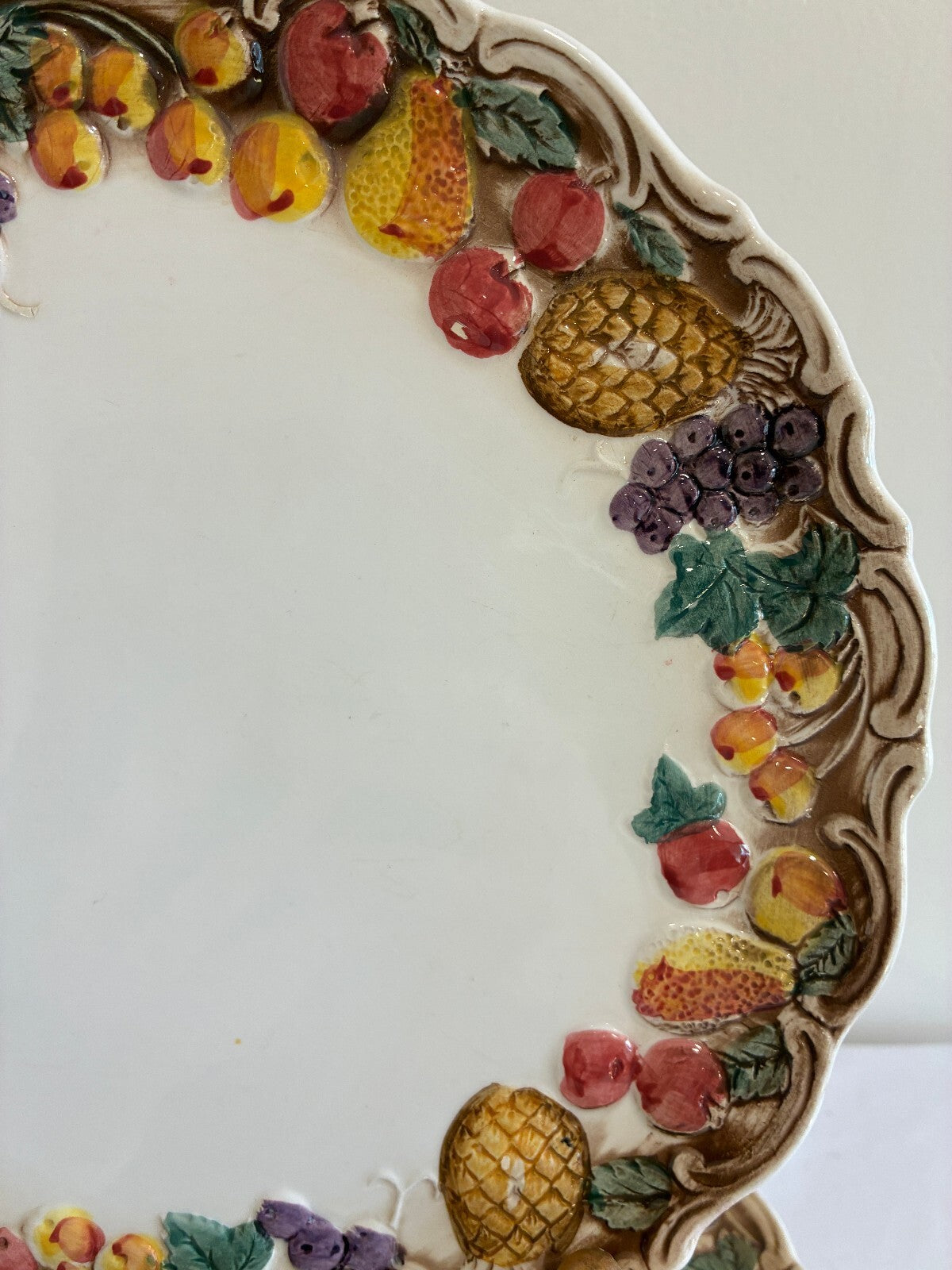 Vintage Lefton Majolica Style Fruit Border Dinner Plates, Set of 6 | Japan