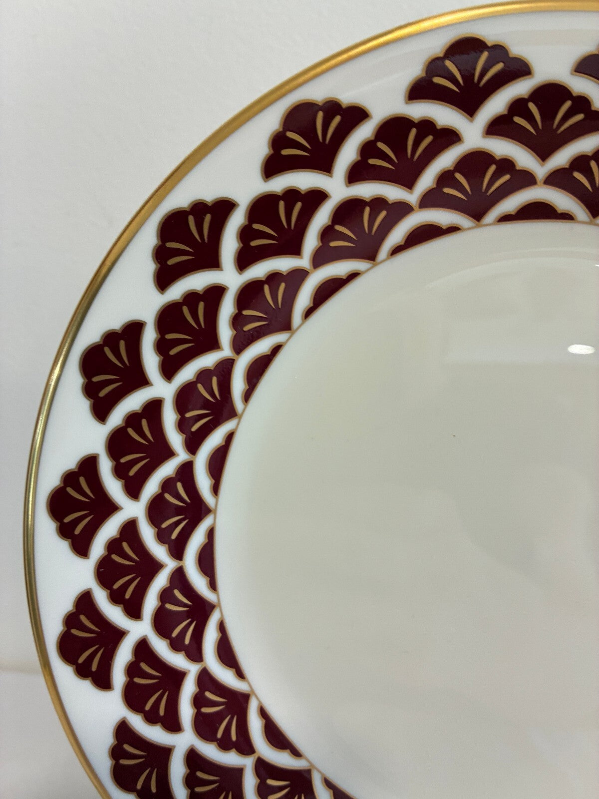 Vintage Pickard Ensemble Fine China Salad Plates, Set of 8, Burgundy & Gold