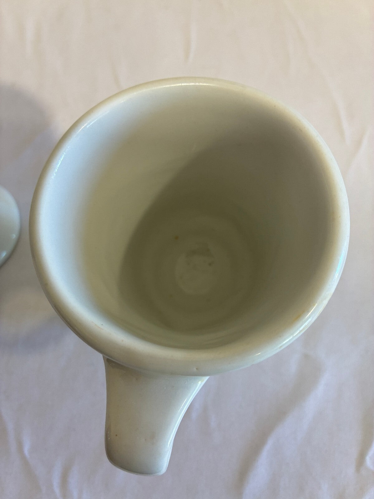 Vintage Sterling China Black Rimmed Pedestal Mugs, Set of 2, Restaurant Ware