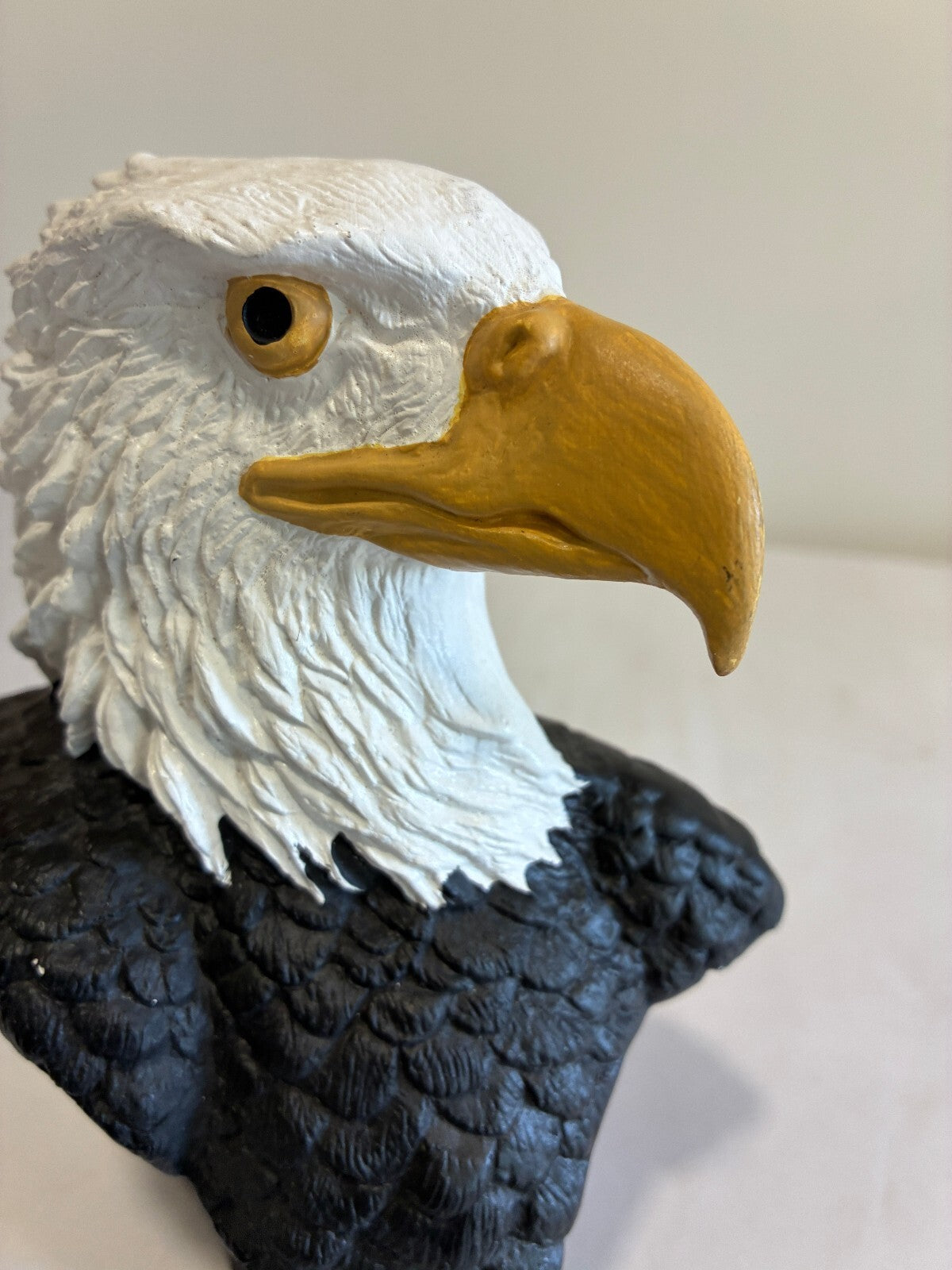 Vintage Ceramic Bald Eagle Bust Sculpture Patriotic Bird Figurine