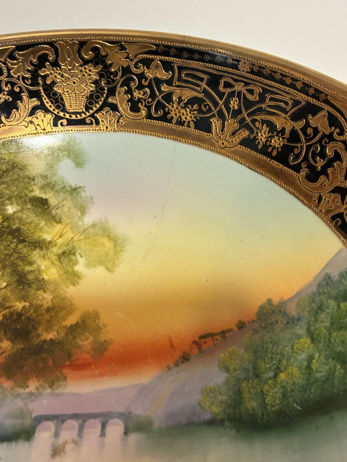 Antique Hand Painted Nippon Two-Piece Centerpiece Bowl | Early 20th Century Bowl