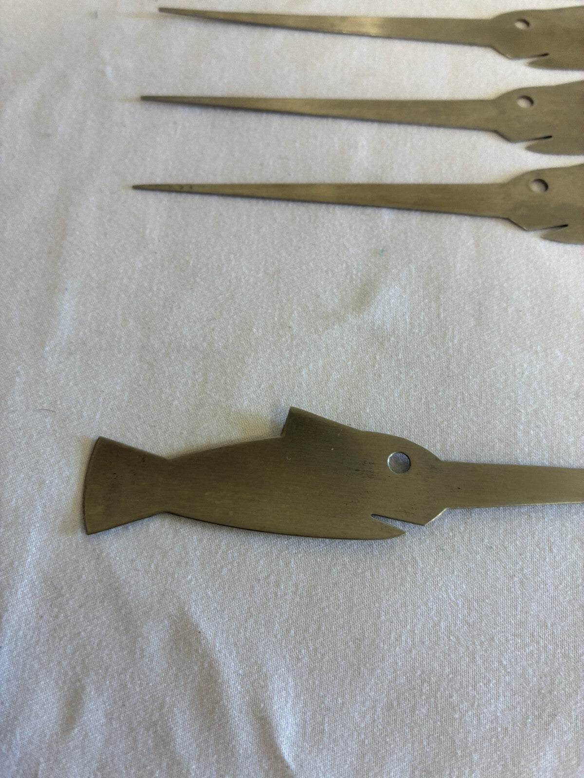 Vintage Swordfish Metal Cocktail Skewers, Set of 8