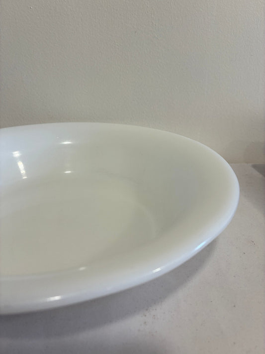 Vintage 1951 Corning Milk Glass Bowl | White Opal Glass Serving Bowl USA