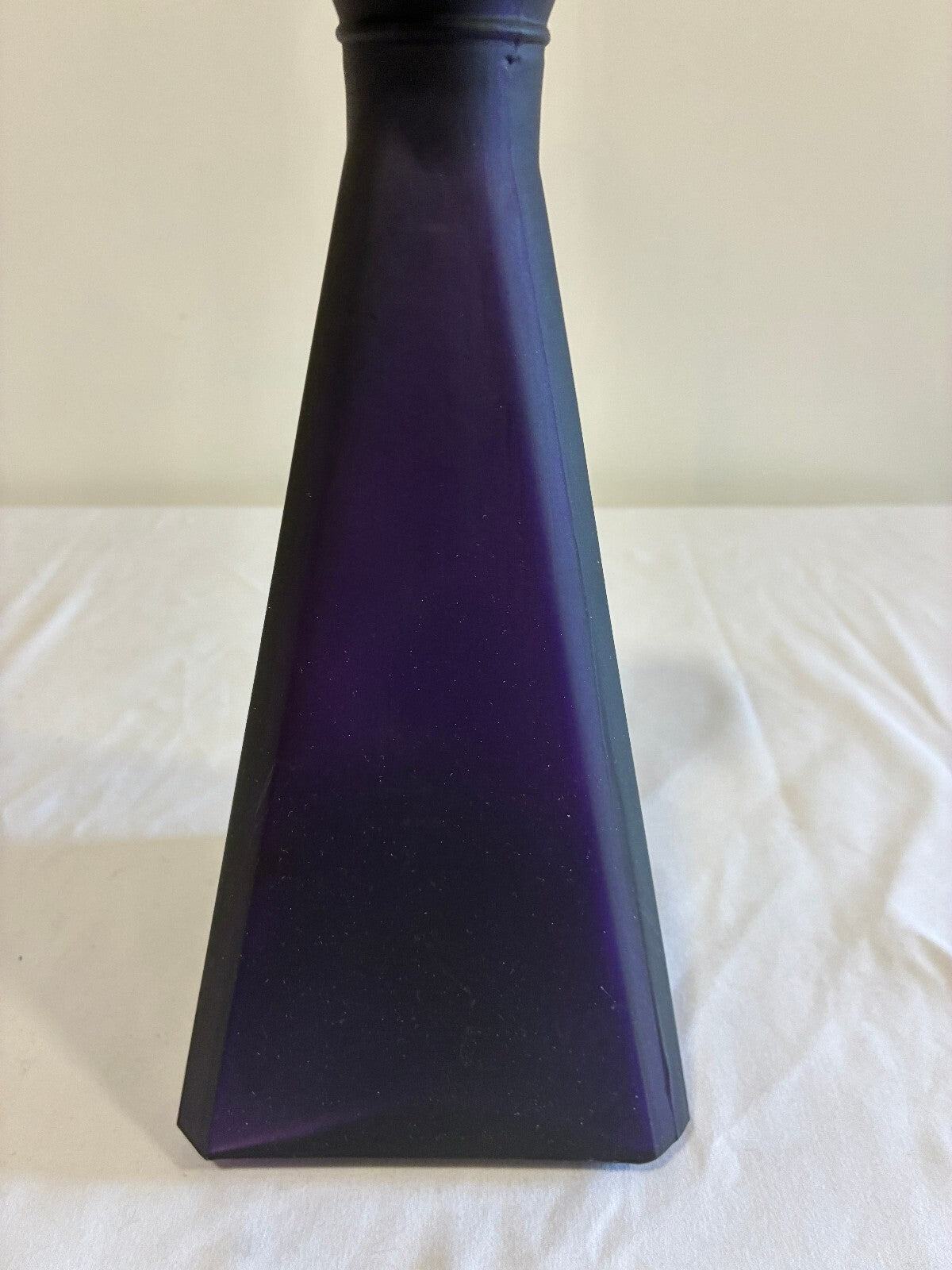 Vintage Amethyst Glass Pyramid Shaped Decanter With Stopper