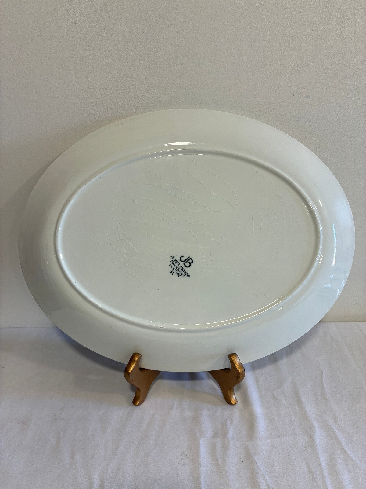 Vintage Johnson Brothers White Ironstone Oval Platter | Made in England |