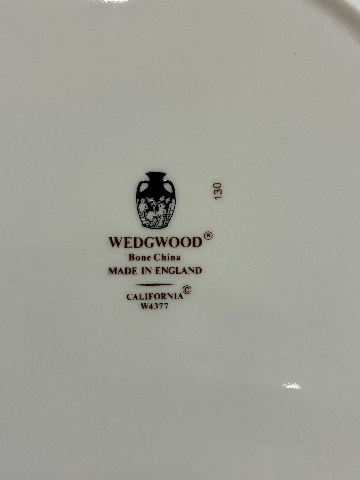 Vintage Wedgwood Bone China Dinner Plates Set of 12 with Gold Rims, England