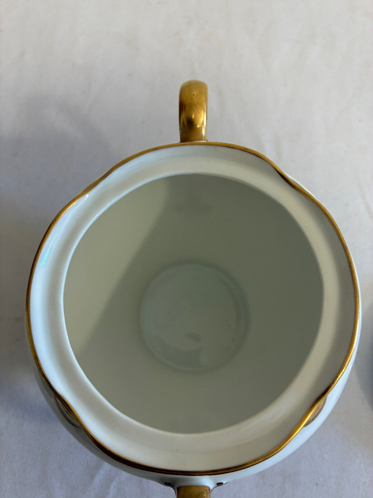 Antique Haviland & Co Limoges Covered Sugar Bowl | Gold Handle French Porcelain