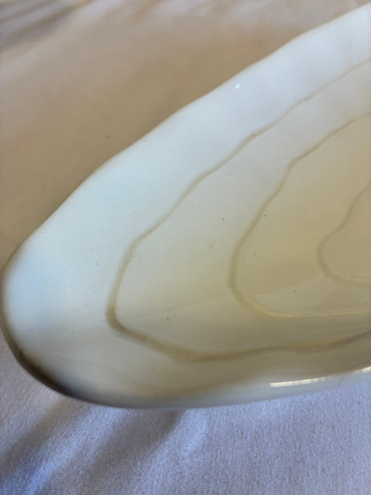 Vintage Este Ceramiche Italy White Oyster Shaped Dish | Italian Pottery