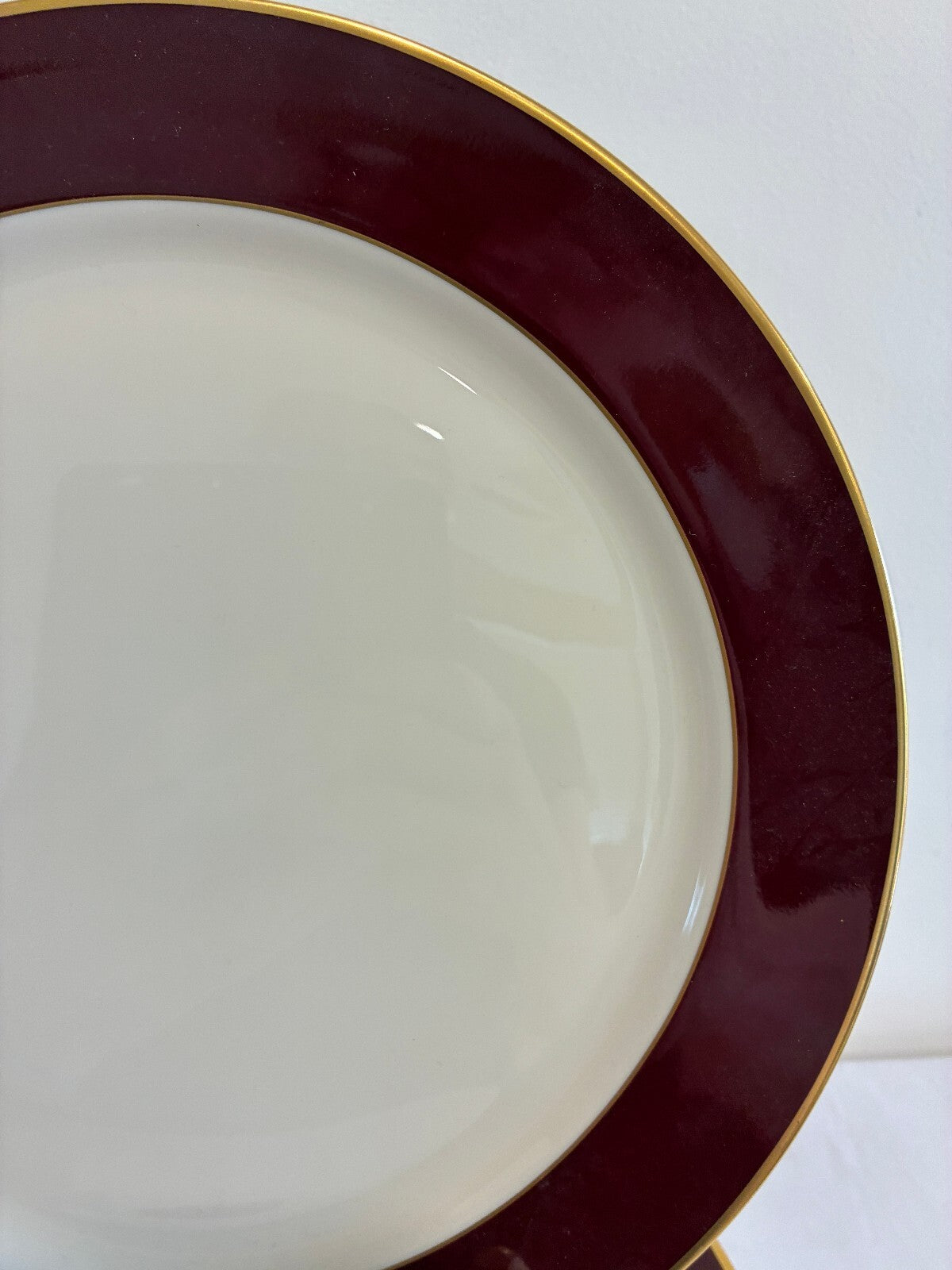 Vintage Pickard Fine China Dinner Plates, Set of 8, Burgundy & Gold