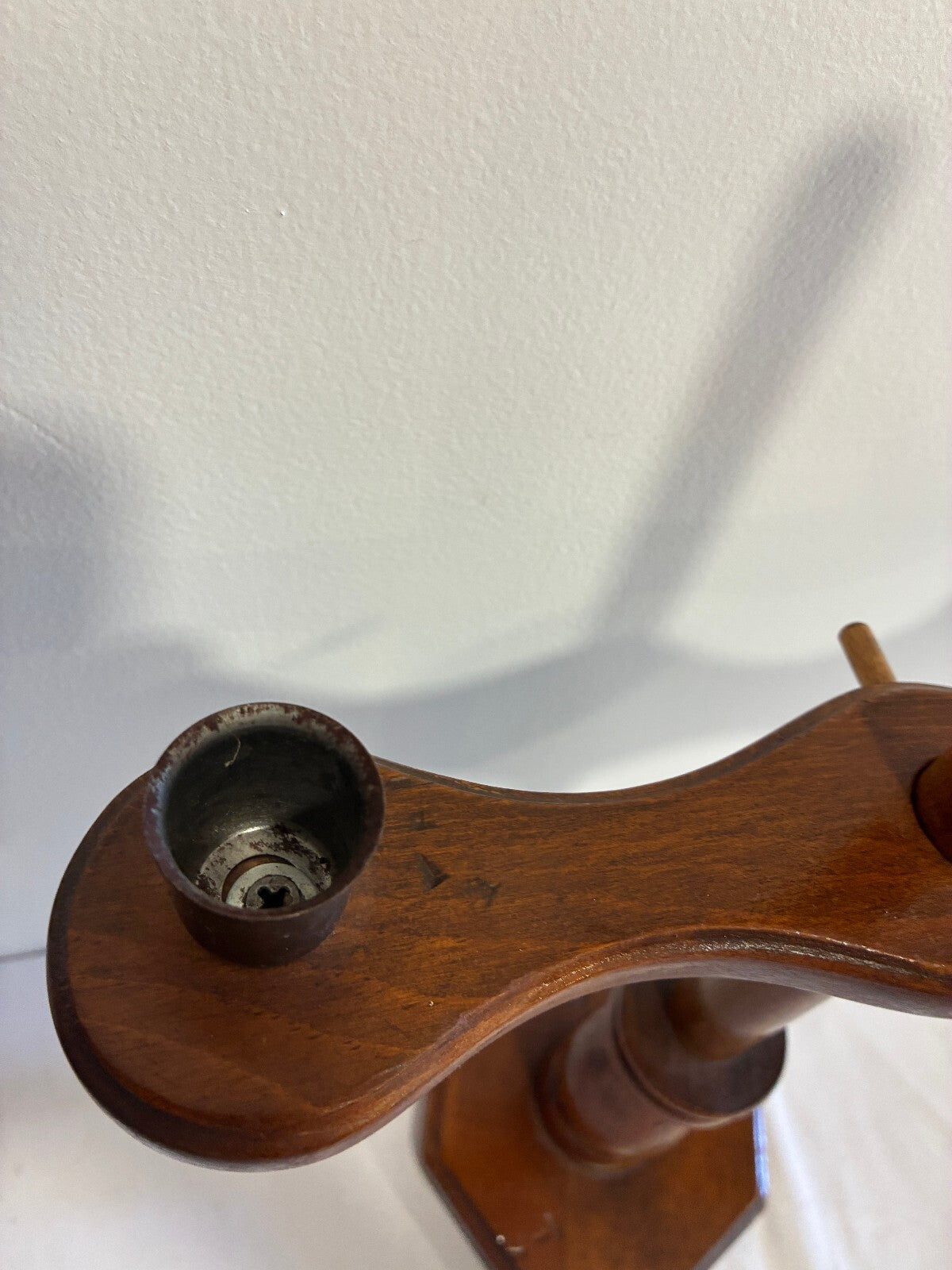 Vintage Wooden Adjustable Height Double Candlestick Holder | Rustic Turned Wood