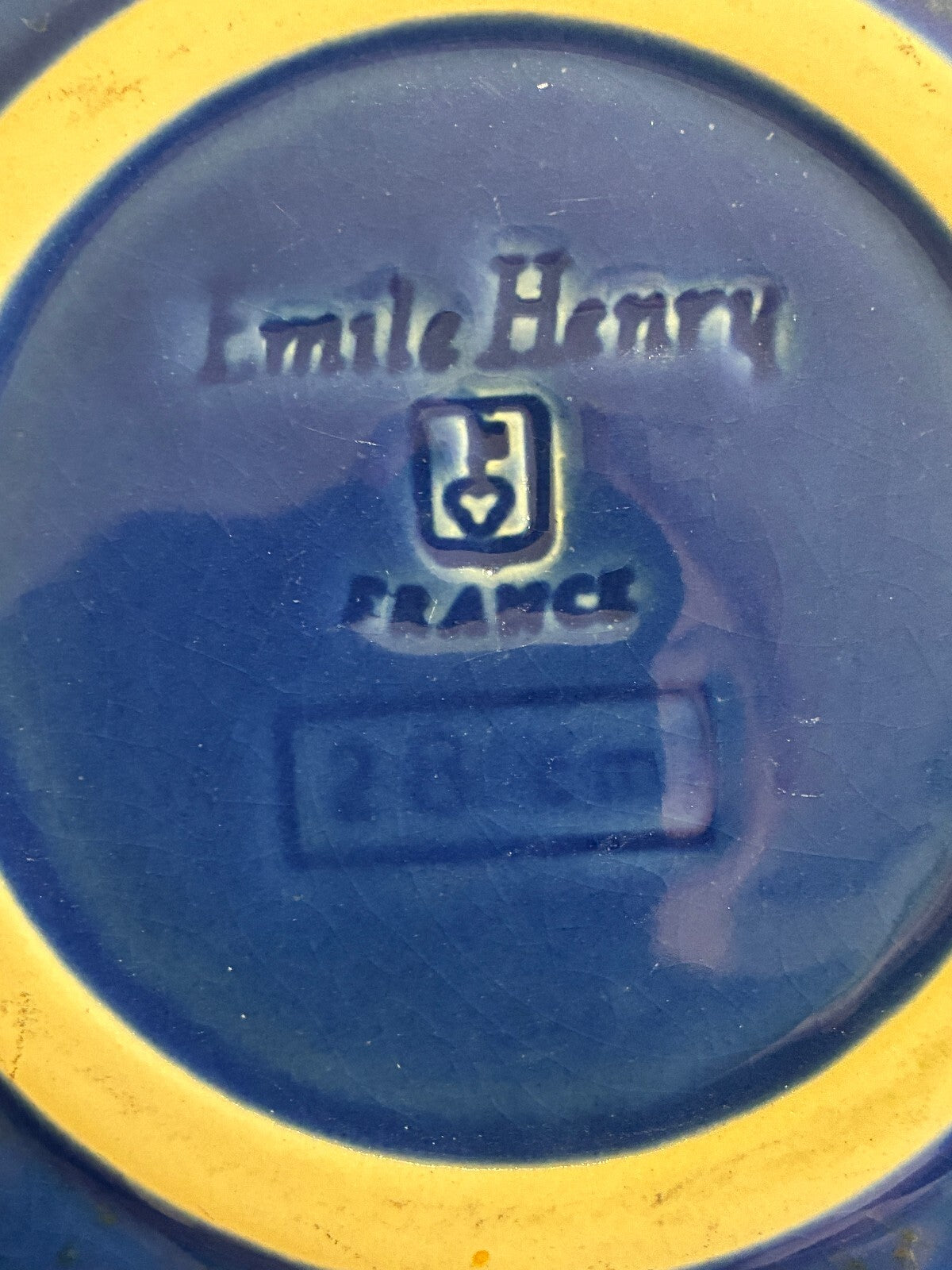 Vintage Emile Henry Cobalt Blue Dinner Plates Set of 8, French Ceramic Plates