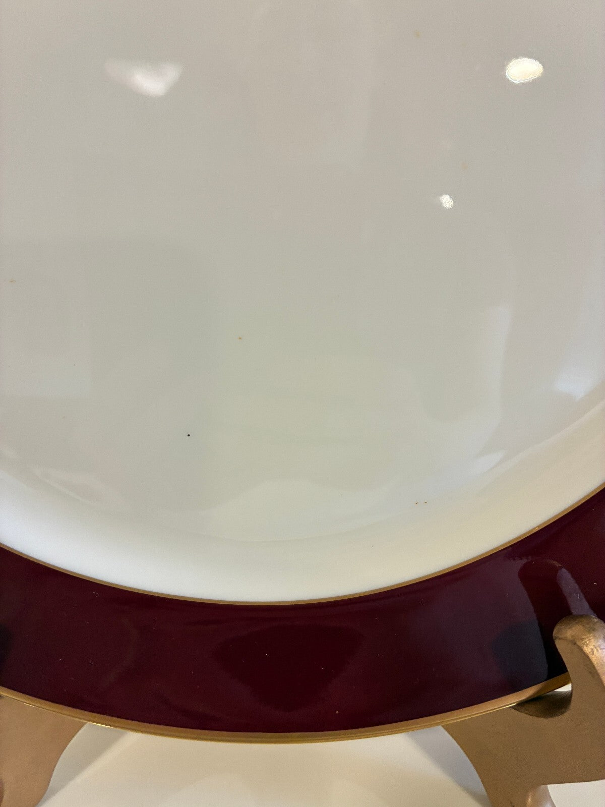 Vintage Pickard Fine China Dinner Plates, Set of 4, Burgundy & Gold, USA