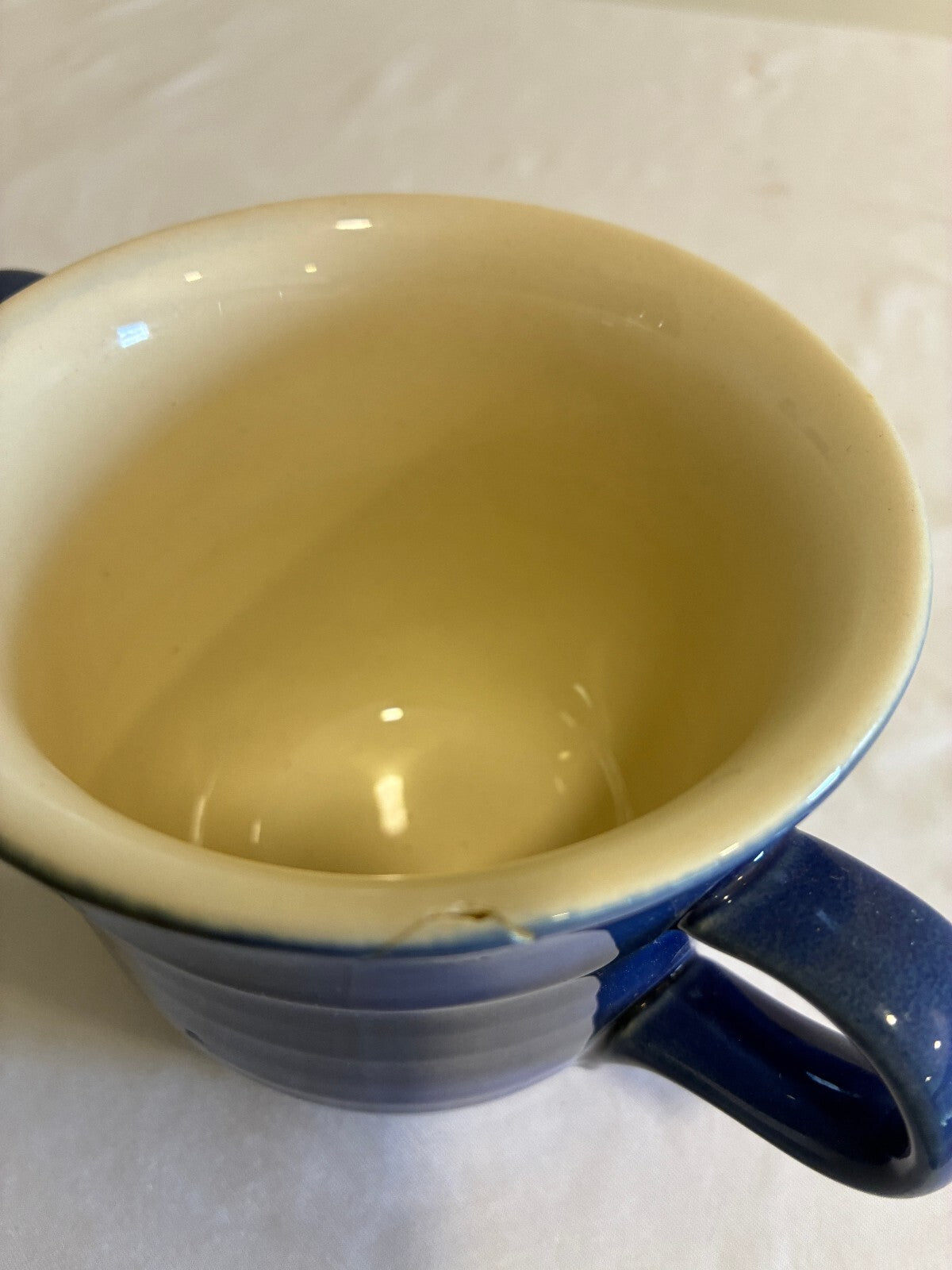 Vintage Emile Henry Cobalt Blue Stoneware Mugs, Set of 2 | Made in France