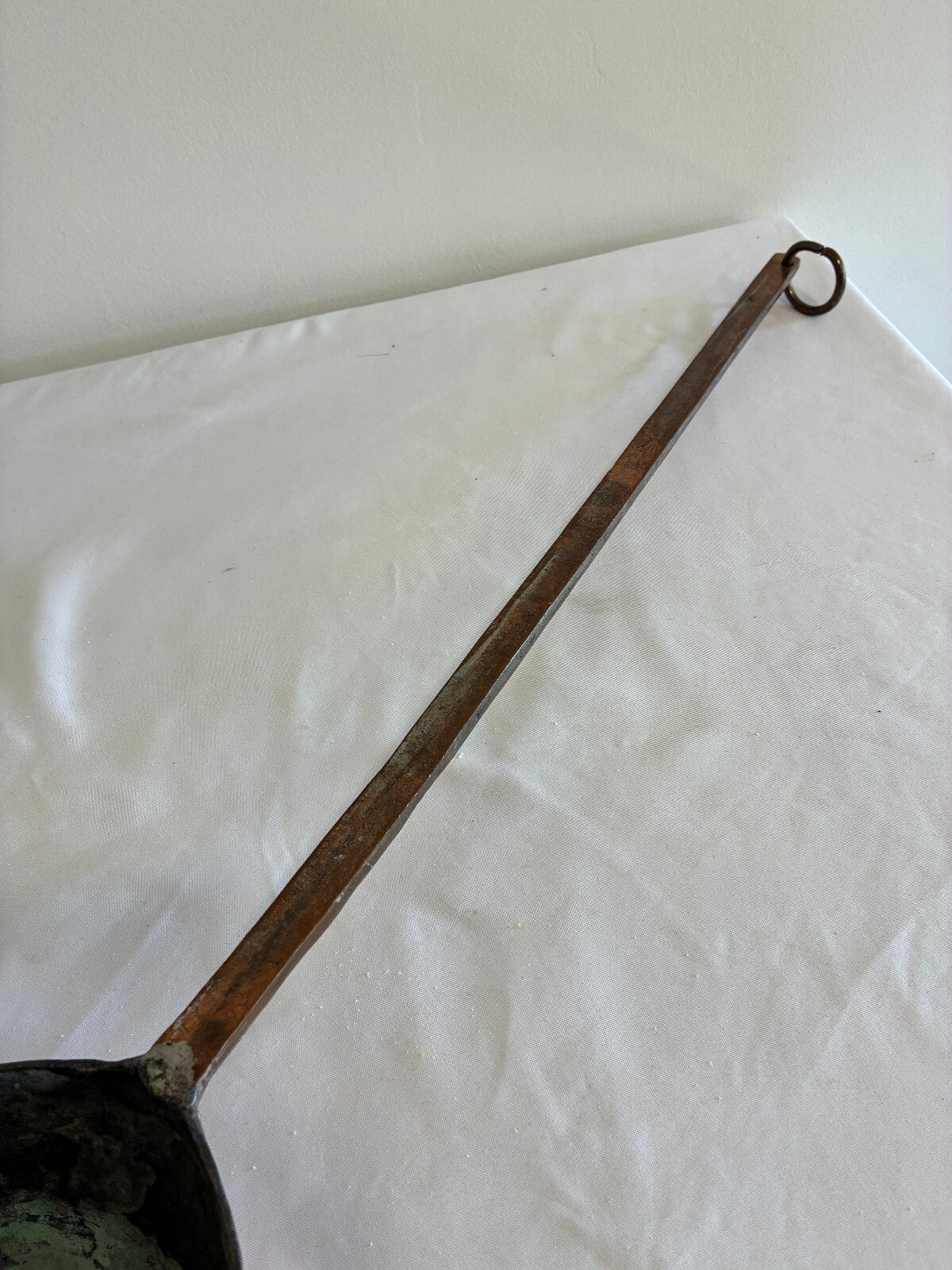 Antique Hand Hammered Copper Ladle | Primitive Long Ladle with Hanging Loop