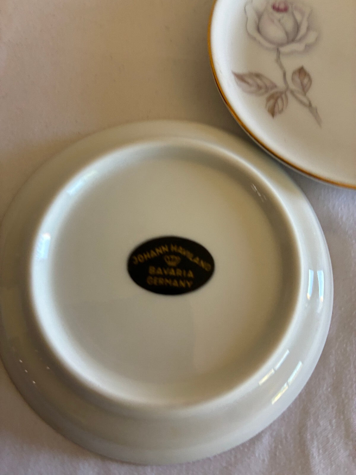Set of 4 Haviland Sweetheart Rose Butter or Jelly Dishes Gold Trim