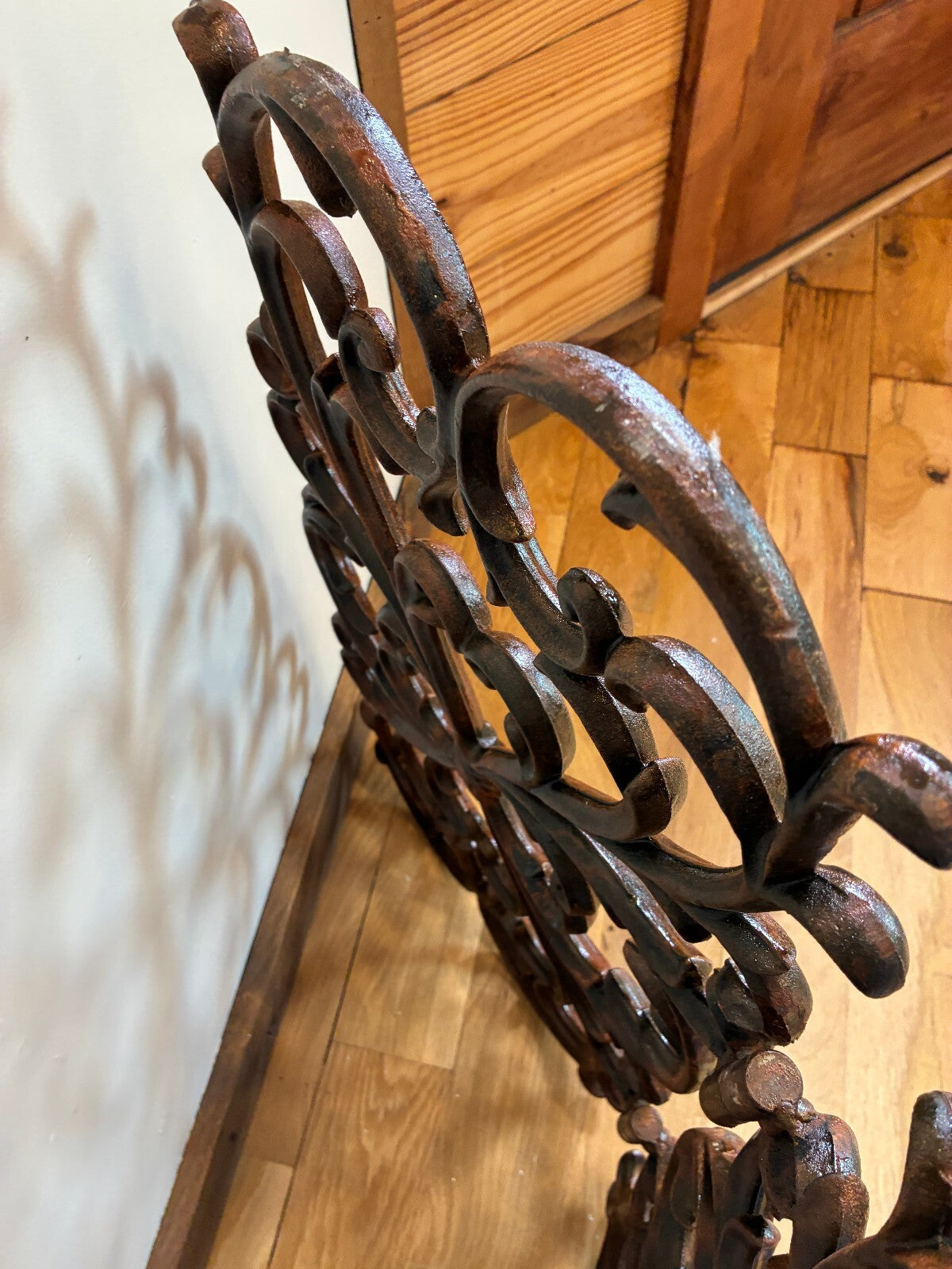 Vintage Large Cast Iron Fireplace Screen Ornate Scrollwork