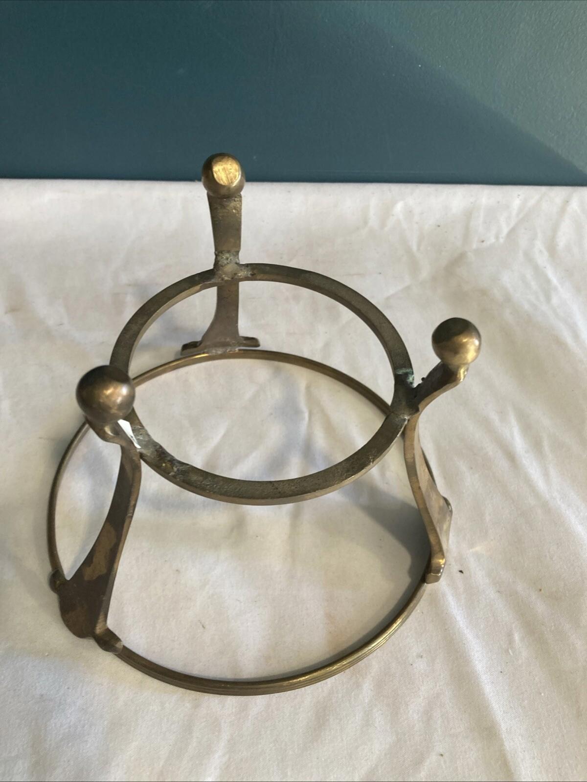 Vintage Solid Brass Footed Bowl Vase Holder
