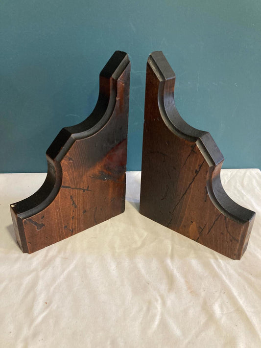 Vintage Rustic Wood Shelf Brackets, Set of 2 Architectural Salvage