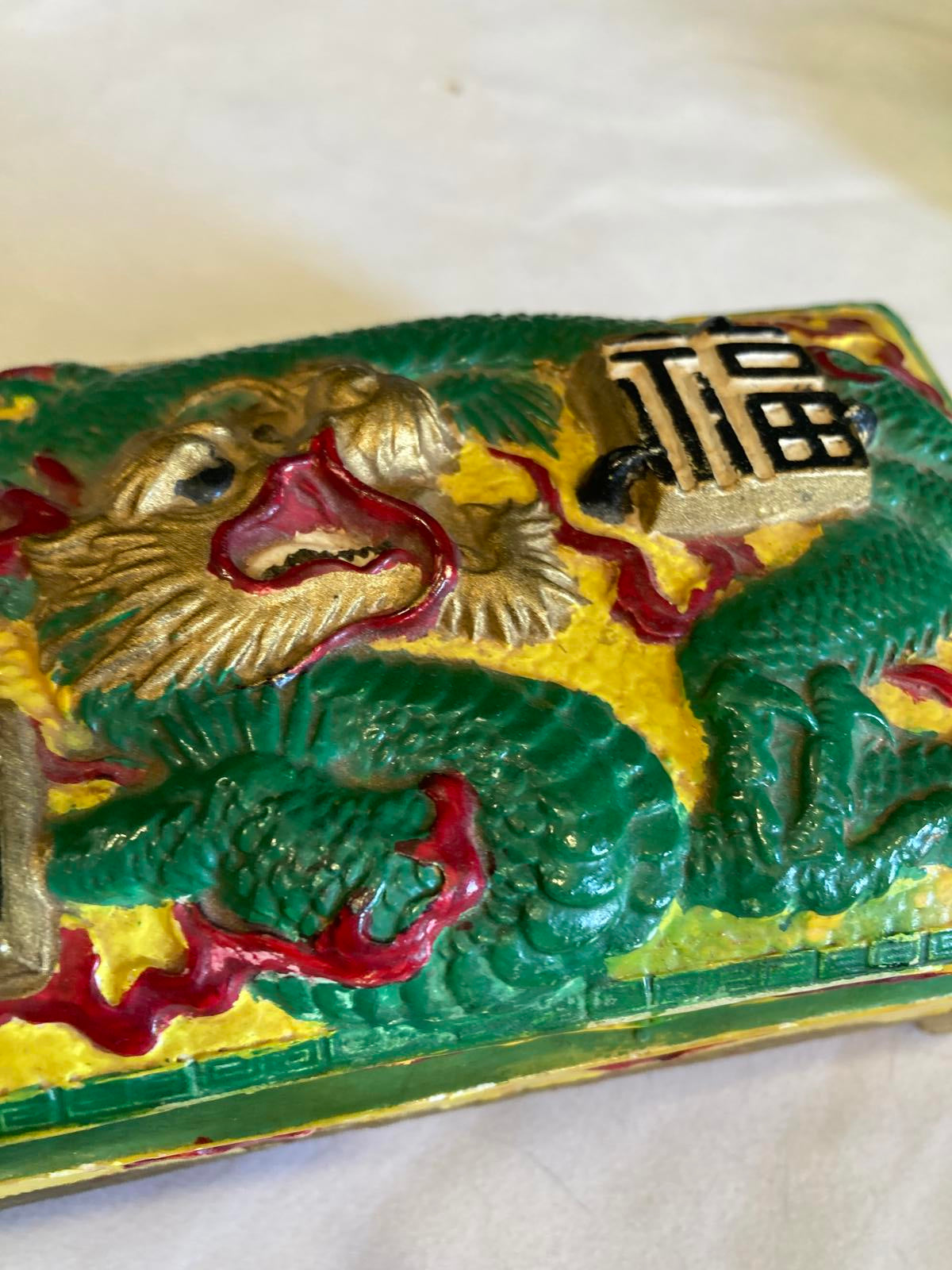 Vintage Dresdencraft Ceramic Dragon Box
