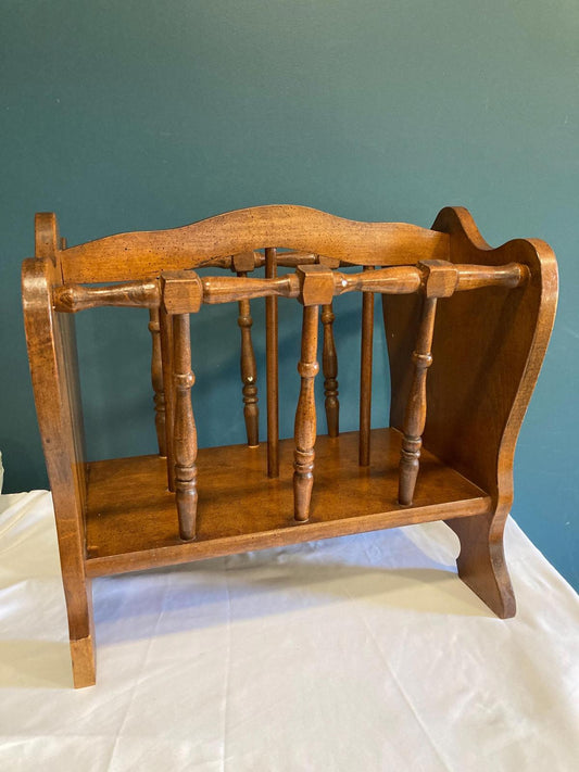 Vintage Solid Wood Magazine Rack