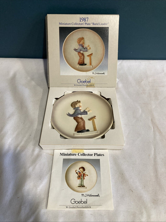 Hummel Goebel 4” Plate Band Leader 1987 Hand Painted #315 W/ Box Vintage Germany