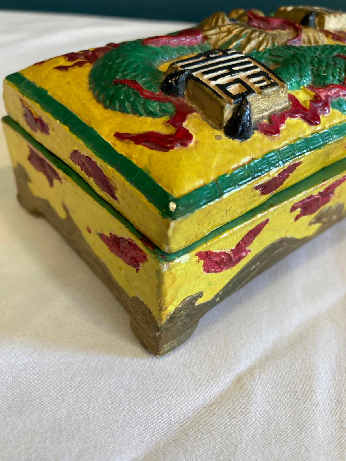 Vintage Dresdencraft Ceramic Dragon Box