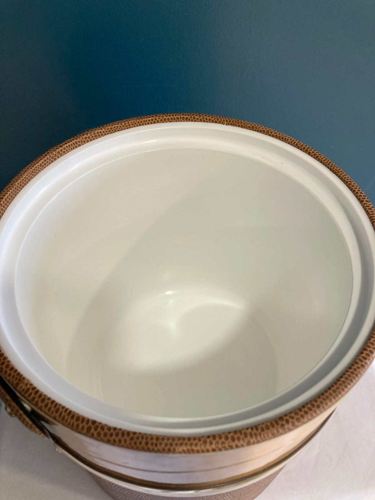 Georges Briard Faux Leather Ice Bucket Mid Century Barware