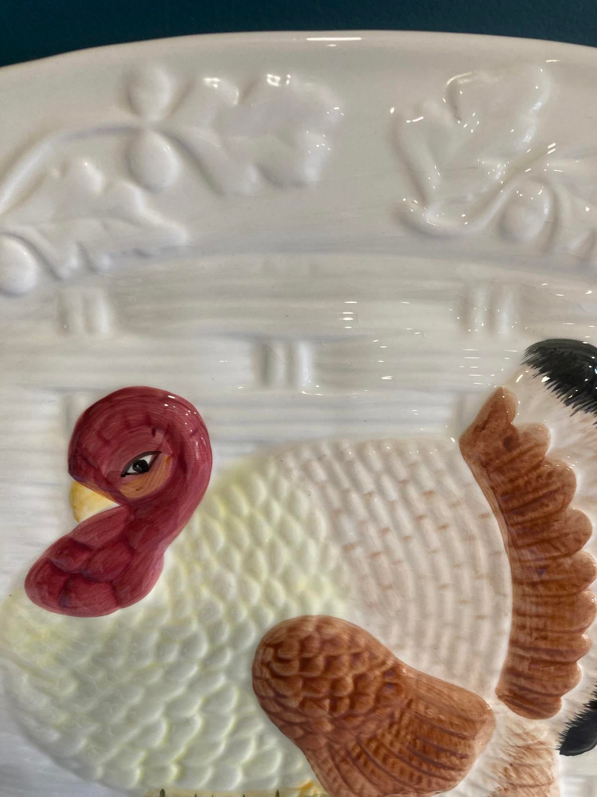 Vintage Turkey Oval Serving Platter – Thanksgiving Tableware Vintage Finds